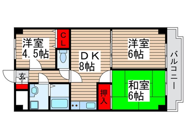 ブランドール常盤平の物件間取画像